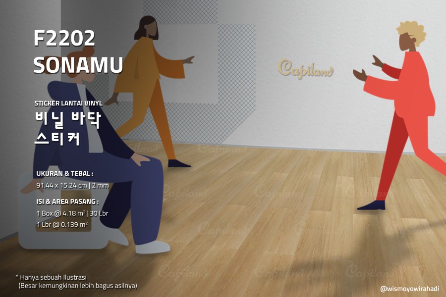 CAPILANO F2202 Stiker vinyl lantai dinding / wallpaper lantai kayu